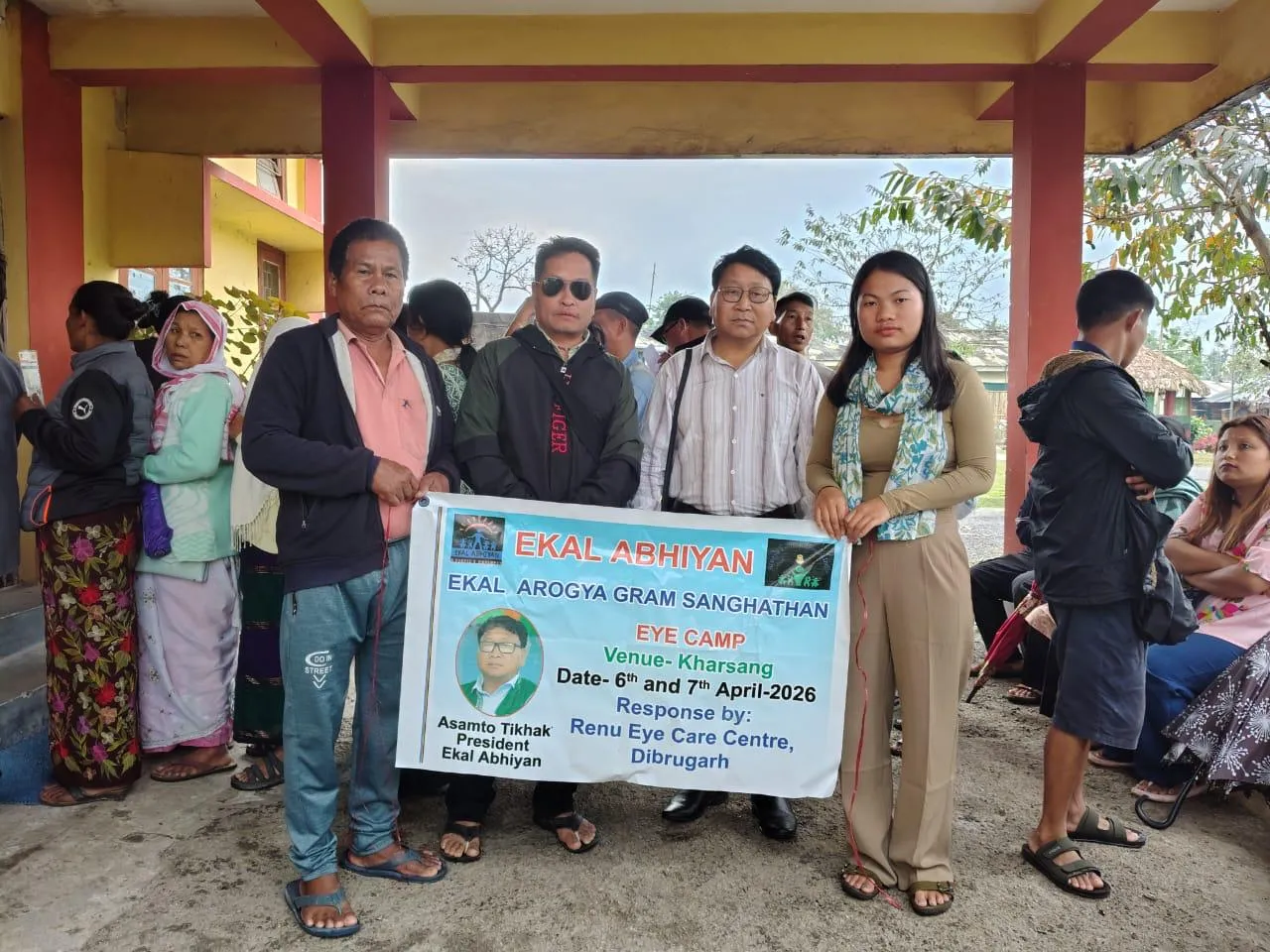 Collaborative screening drive with local community leaders and health workers.